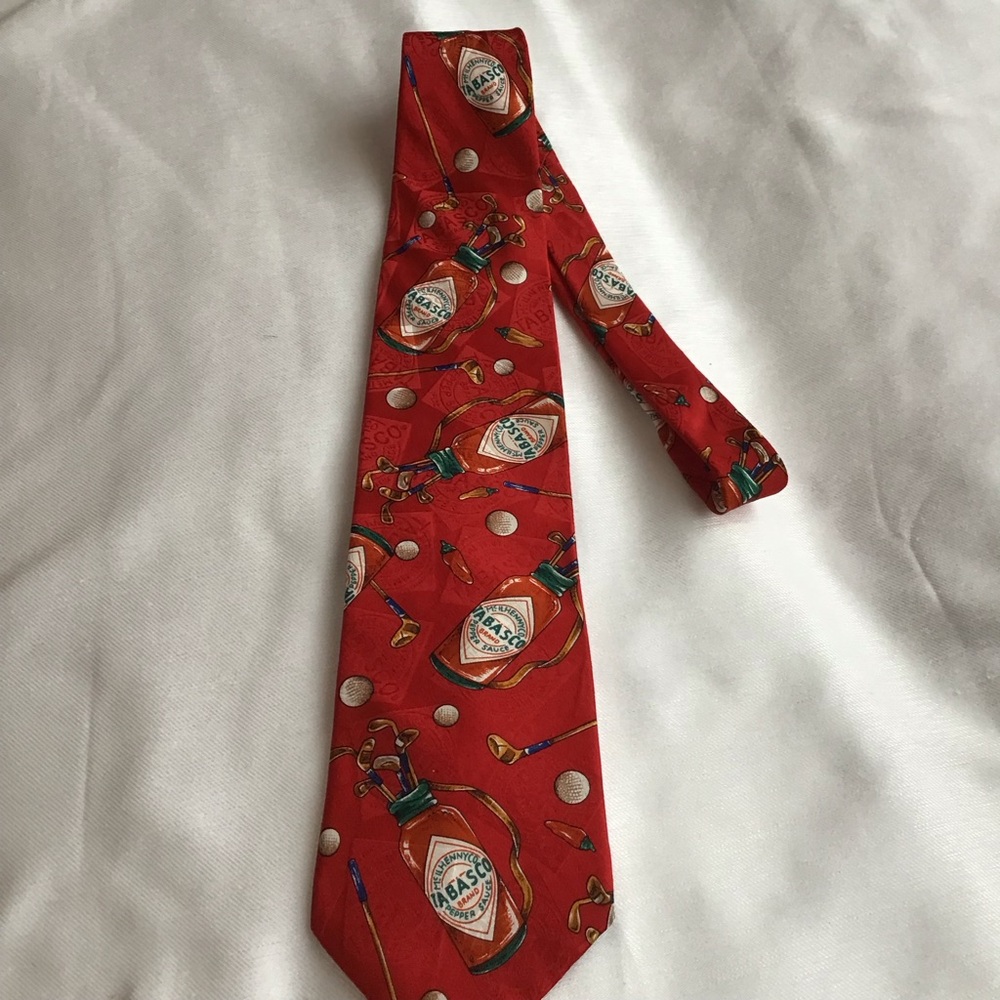 Tabasco Golf Bag Tie. 💯 % silk .